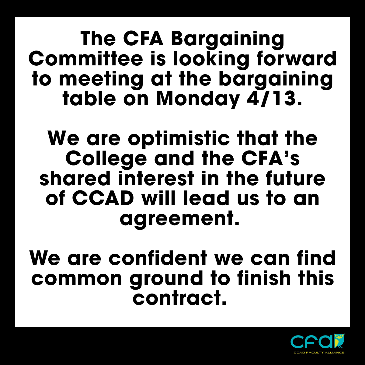 CCAD Faculty Alliance tweet media