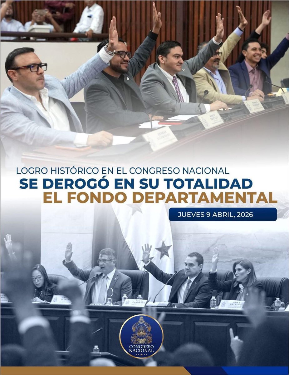 🔵📌#Noticias Congreso Nacional deroga por completo el fondo departamental 

Se derogó en su totalidad el Artículo 81-A relacionado con el Fondo Departamental de la Ley Orgánica del Poder Legislativo. Fondo que generó cuestionamientos en el pueblo hondureño.