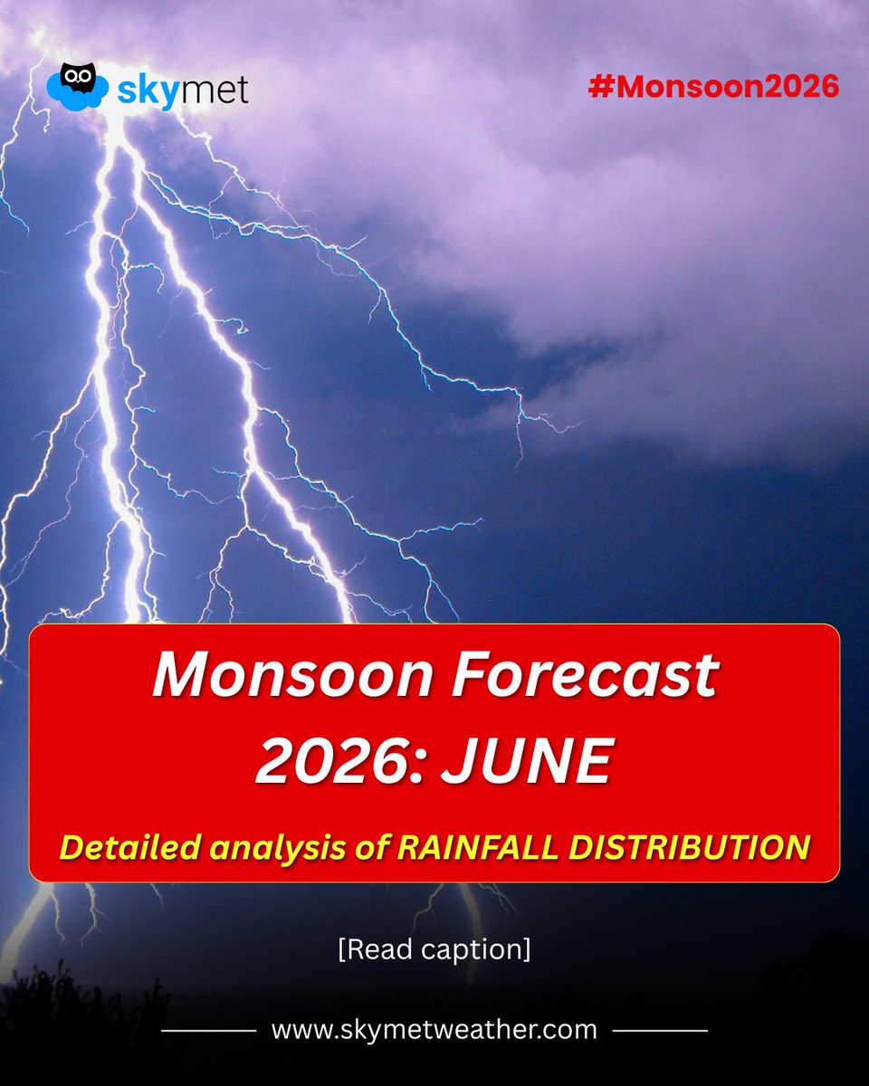 SkymetWeather's tweet image. Our analysis of #Monsoon in June suggests a stable start to the season, particularly benefiting coastal &amp;amp; northern agricultural regions with timely #rainfall. However, central &amp;amp; eastern parts may face early-season gaps, affecting initial sowing in rainfed zones.

#Skymet