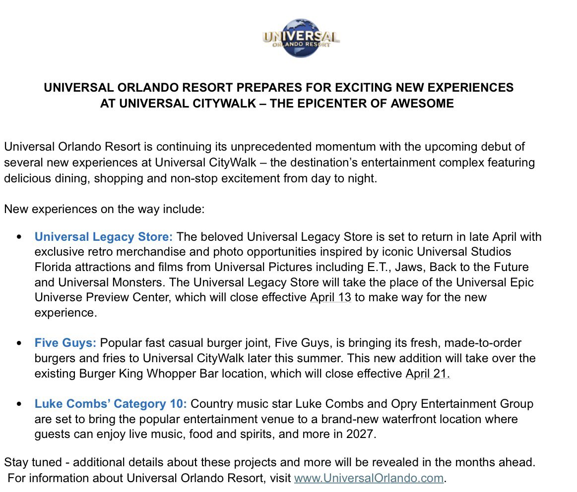 Straight from Universal Orlando Press so many changes are happening! 🎢✨