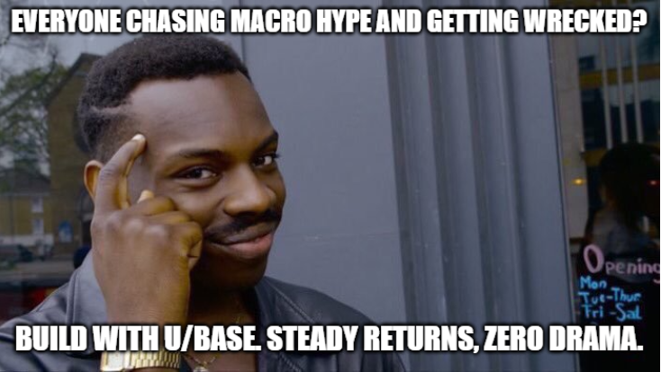 UBASE_Web3's tweet image. Roll Safe guys! 

U/BASE got you covered, always.

#RollSafe #DeFi #SmartMoney #Stability