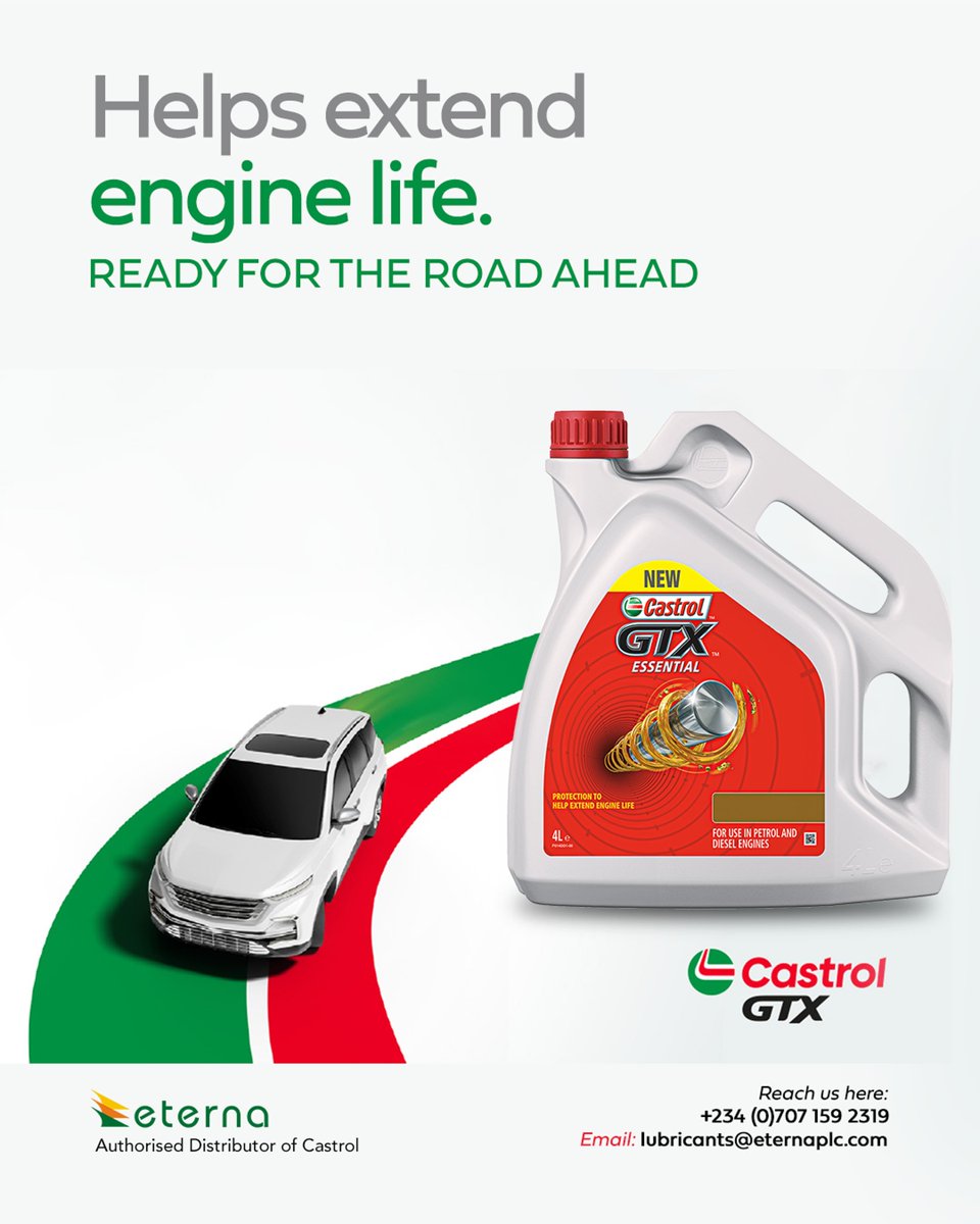 EternaIndLtd's tweet photo. Long week. Heavy traffic.
Castrol GTX helps fight sludge build-up and extends engine life, so you’re always ready for the road ahead.
Visit any Eterna station or authorized distributor to get yours.
#CastrolGTX #Protection #Eternalubes #EternaIndustries https://t.co/HqXVatUf1r