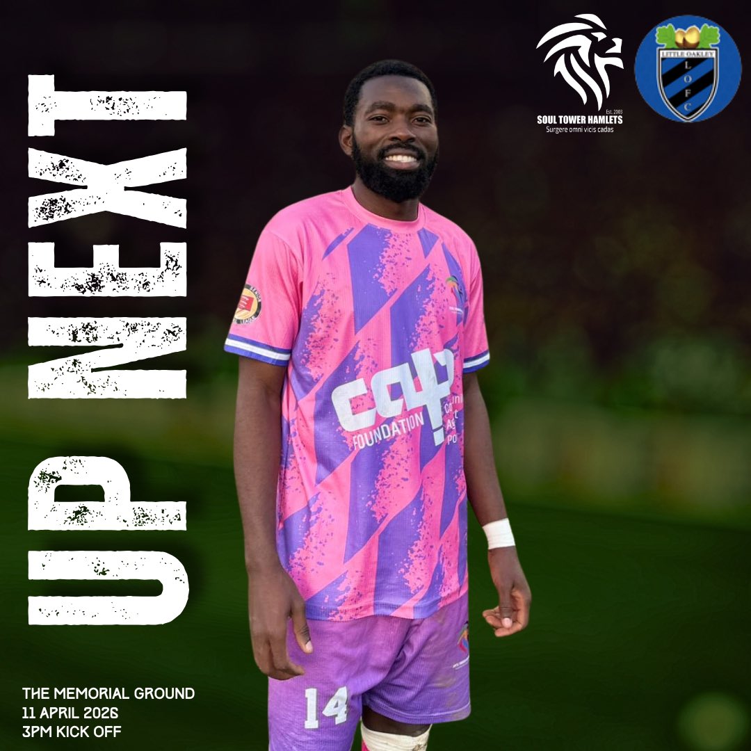 SoulTHFC's tweet image. UP NEXT ⚽🔥

The stage is set.
📍 The Memorial Ground
📅 April 11
⏰ 3PM Kick-Off
🆚 @LittleOakleyFC 

No talk. Just action. 💪
Let’s make it count.

#MatchDay #GameTime #Football #COYS