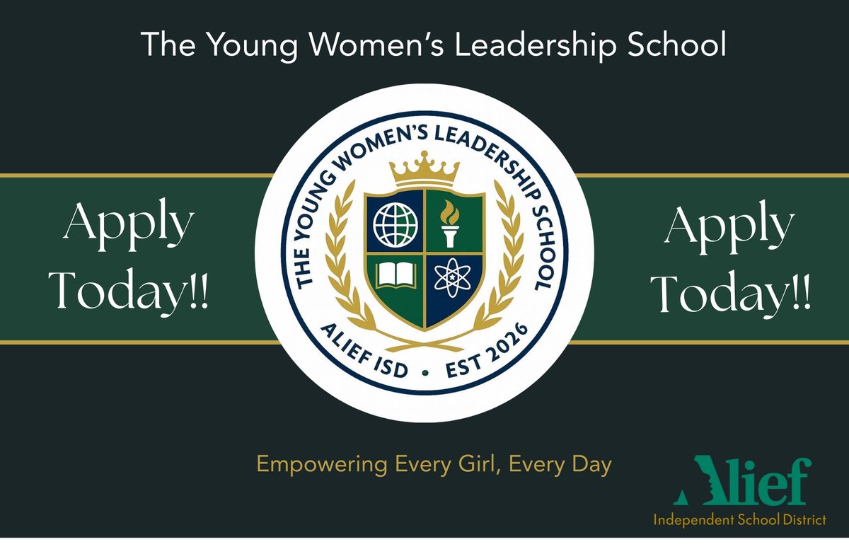 TYWLSAlief's tweet photo. Application deadline extended!

Tell your family and friends about The Young Women’s Leadership School of Alief opening in the fall of 2026. Don’t miss out on a great opportunity!

For more information: https://t.co/WO0lNGUKXs

Please share with your networks! https://t.co/rDtnNgKZu2