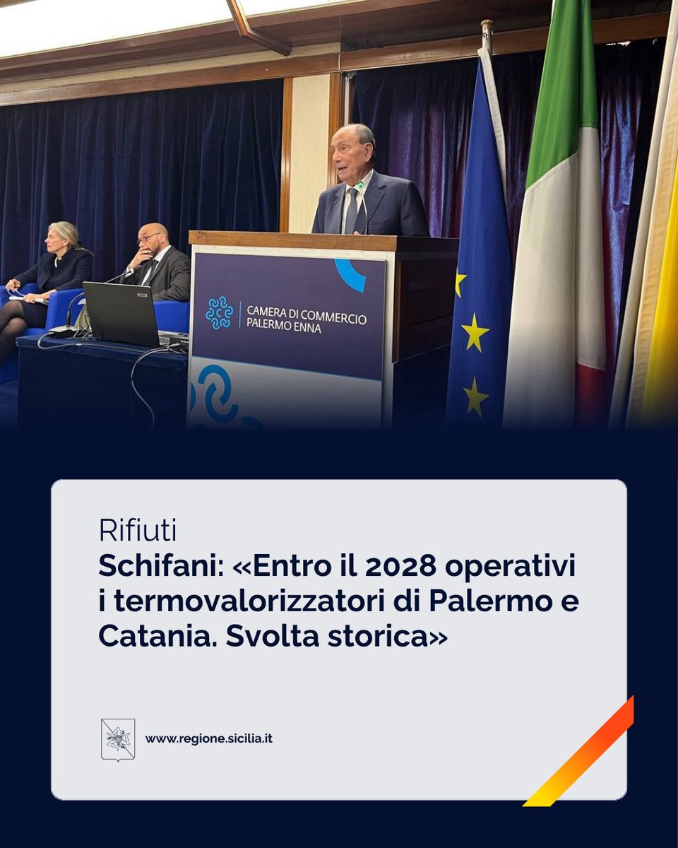 Regione_Sicilia's tweet image. 🚮 «Contiamo di rendere operativi entro il 2028 i due termovalorizzatori di #Palermo e di #Catania, un traguardo storico per la #Sicilia». Ad annunciarlo è il presidente della #RegioneSiciliana, @RenatoSchifani”.

Leggi 🔗 regione.sicilia.it/la-regione-inf…