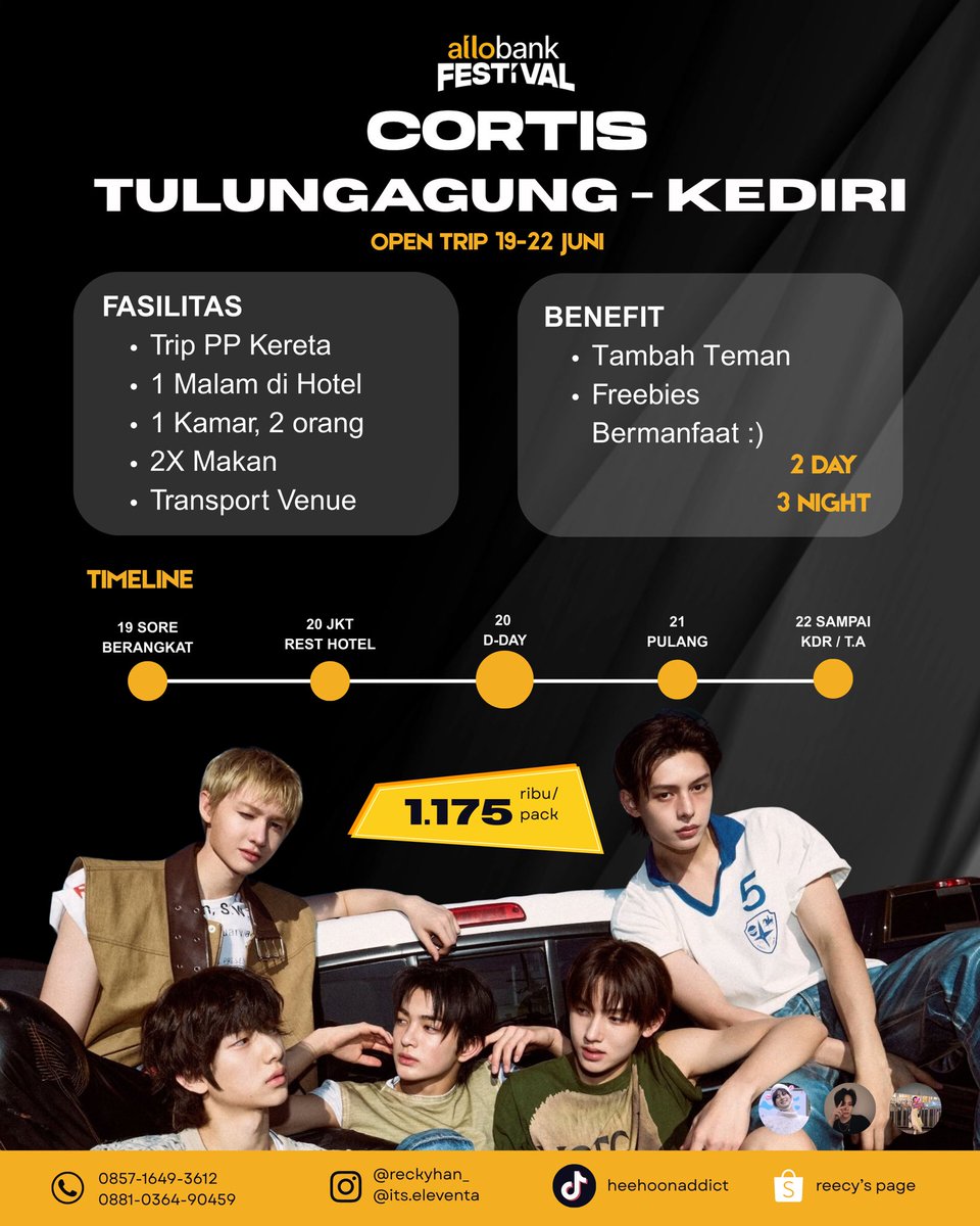 itsforhee's tweet photo. cortis allofest

open trip tulungagung - kediri Jatim
✅fasilitas tertera
✅sudah terisi 5 slot
✅bisa cicilan

dm for more information https://t.co/eEto6VtcdE