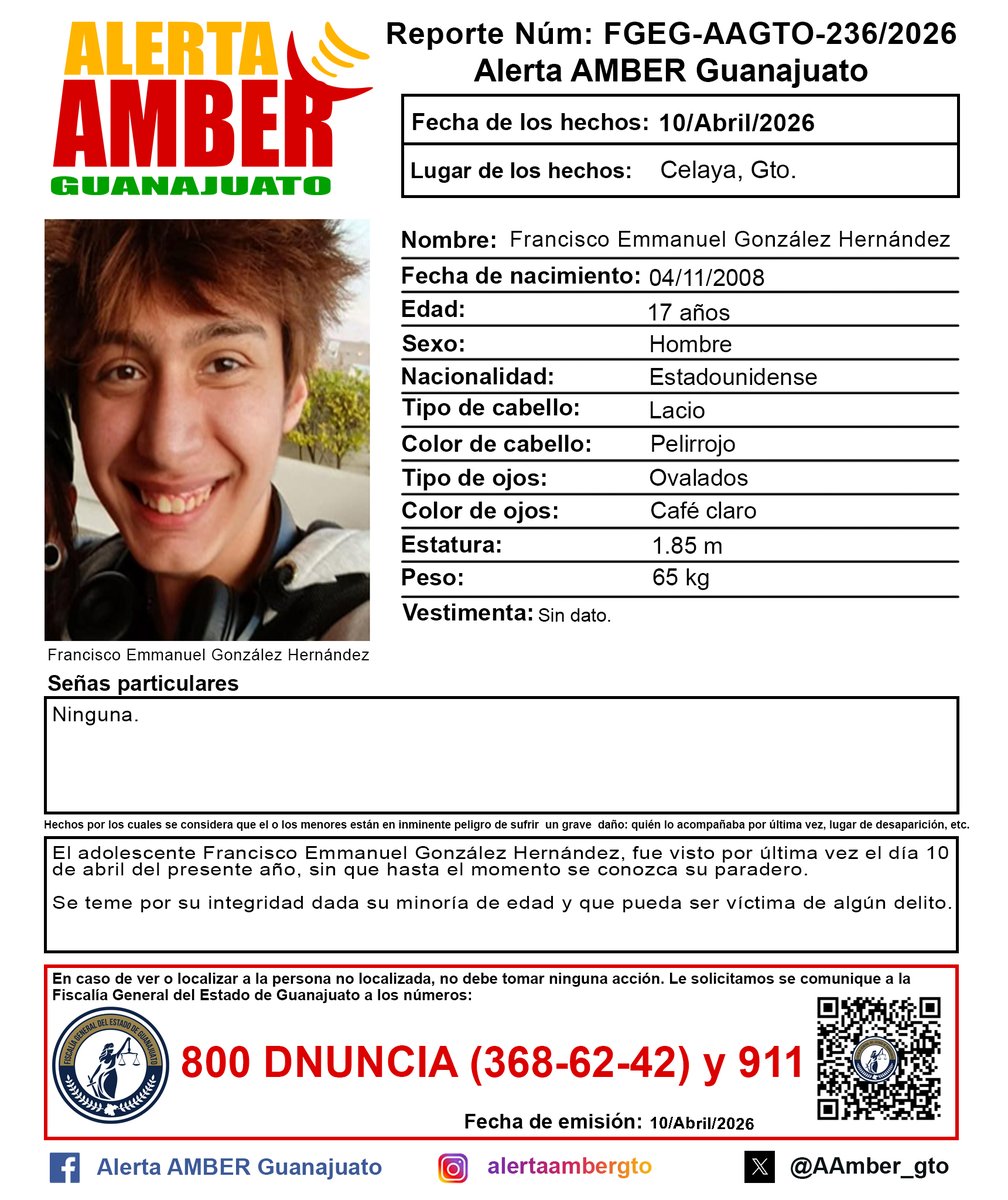 Alerta AMBER GTO. tweet media