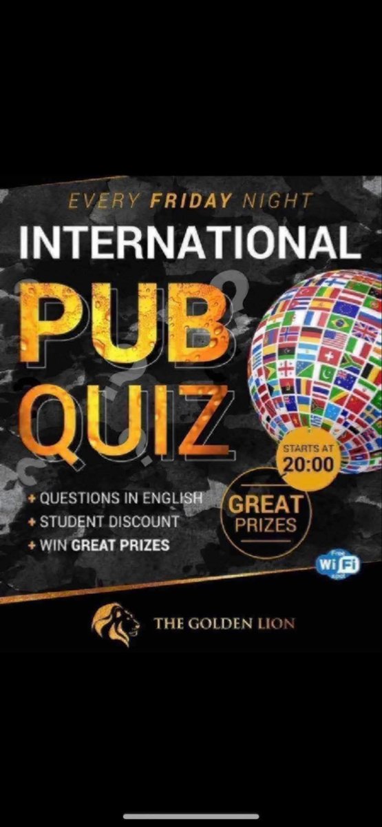 quizmastersteve's tweet photo. Please note Just from tonight we start at 7:50 pm because of the football
Pub quiz at the Golden Lion pub tonight from 8pm, Free to enter, great prizes  and everybody is welcome, don’t forget straight after the quiz there is karaoke, we look forward to seeing you later. https://t.co/aaZJUYm7lF