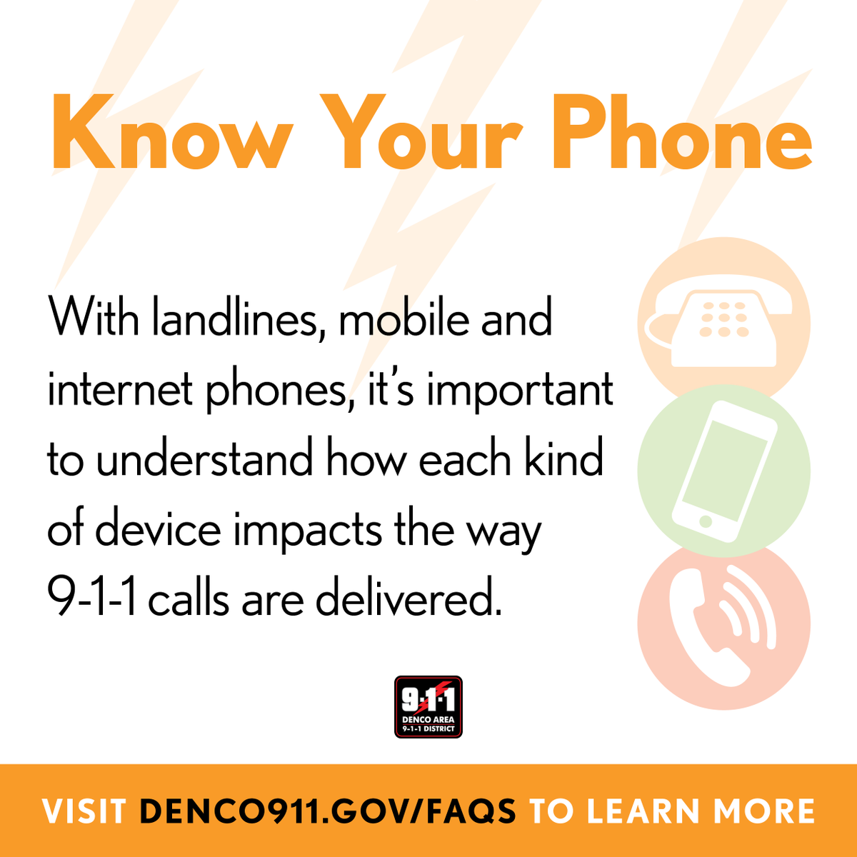 Denco911's tweet photo. With storms in the forecast for Denton County, know your options for making emergency phone calls! If you use an internet-based home phone, it won't work during a power outage. Always keep your cell phone charged ahead of severe weather. https://t.co/iJKVITOFMQ