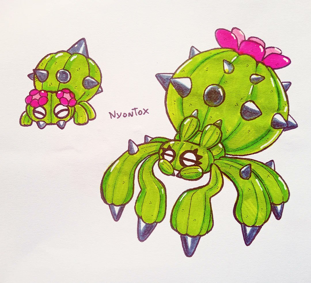 Nyontox's tweet image. Cactoxin, Thornantula.

Bug/Ground Type.

#pokemon #fakemon
