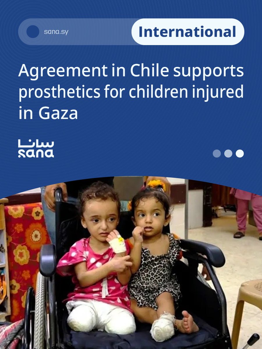 SANAEnOfficial's tweet image. Palestinian Ambassador to Chile signed a cooperation agreement with UTEM and the Bethlehem 2000 Foundation of the Palestinian community in Chile to implement a humanitarian program supporting children in Gaza who lost limbs due to Israeli attacks.
#GazaCrisis
#chile