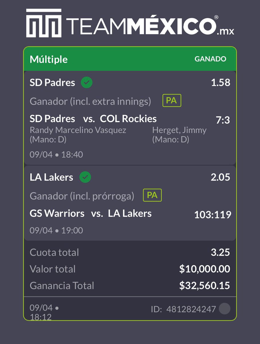 FUNBETSITO COBRADO ✅

Momio Positivo 🤑

+325😮‍💨