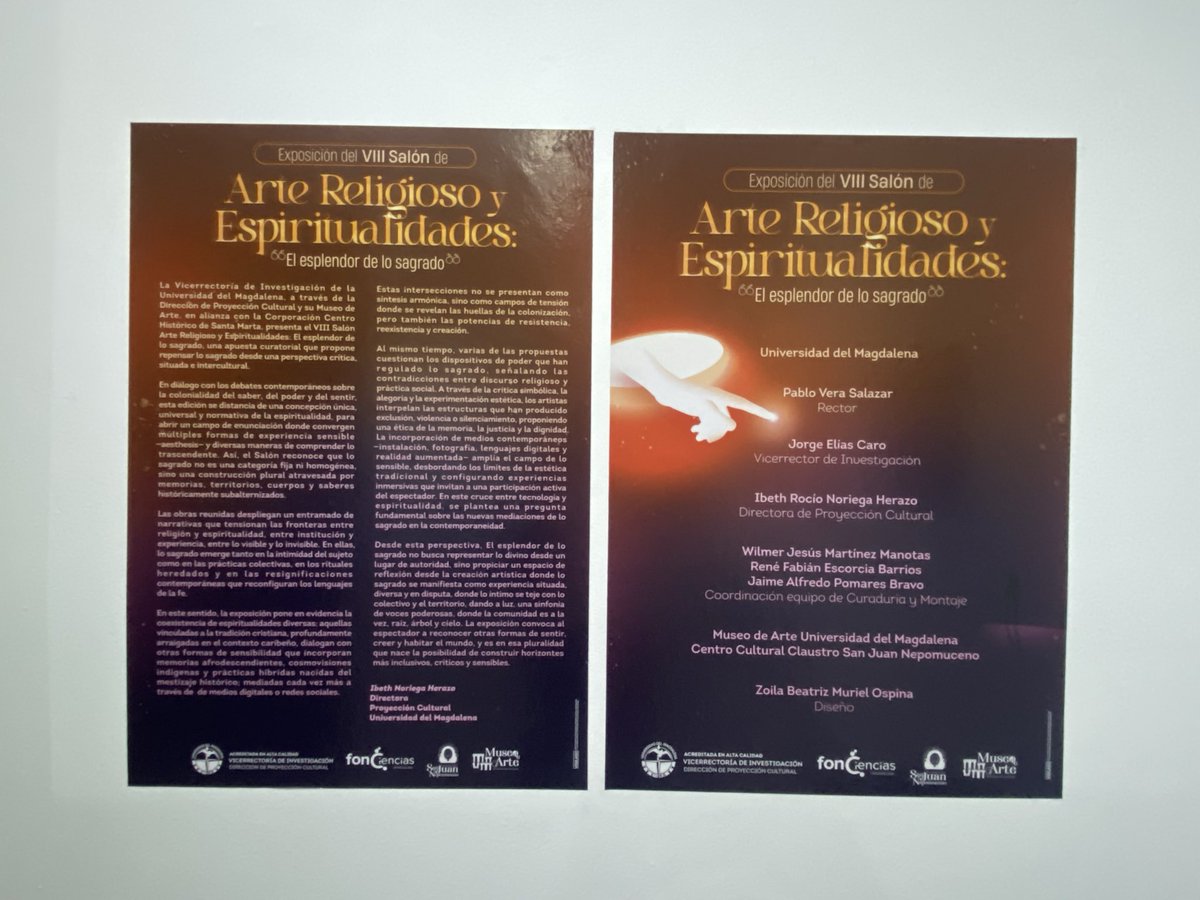 Recomiendo asistir a la Exposición de Arte Religioso y Espiritualidades, en el Centro Cultural Claustro San Juan Nepomuceno, organizada por la Vicerrectoría de Investigación de la <a href="/Unimagdalena/">Universidad del Magdalena</a>.