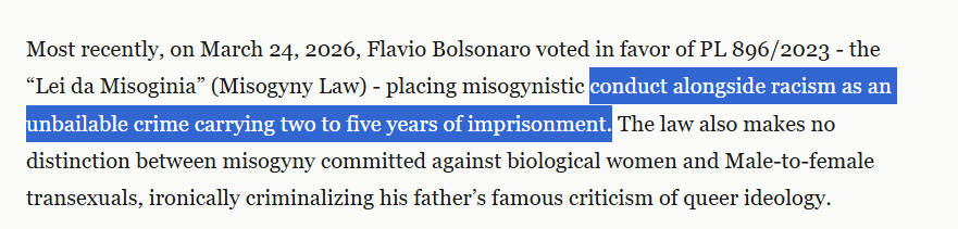 Biggest shock to me here is that racism is currently an unbailable crime carrying 2-5 years of imprisonment in Brazil. For reference, homicide is generally not unbailable, though "femicide" is.