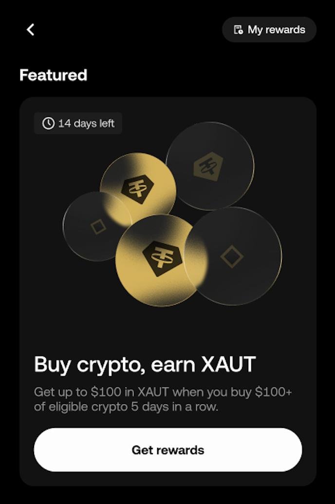 I still think one of the coolest advancements in crypto has been tokenizing real world assets.

<a href="/okx/">OKX</a> offers $XAUT, which is the cleanest version of that.

> Backed 1:1 by physical gol
> Tradable like any other token
> Buy for 5 days straight and earn up to $10