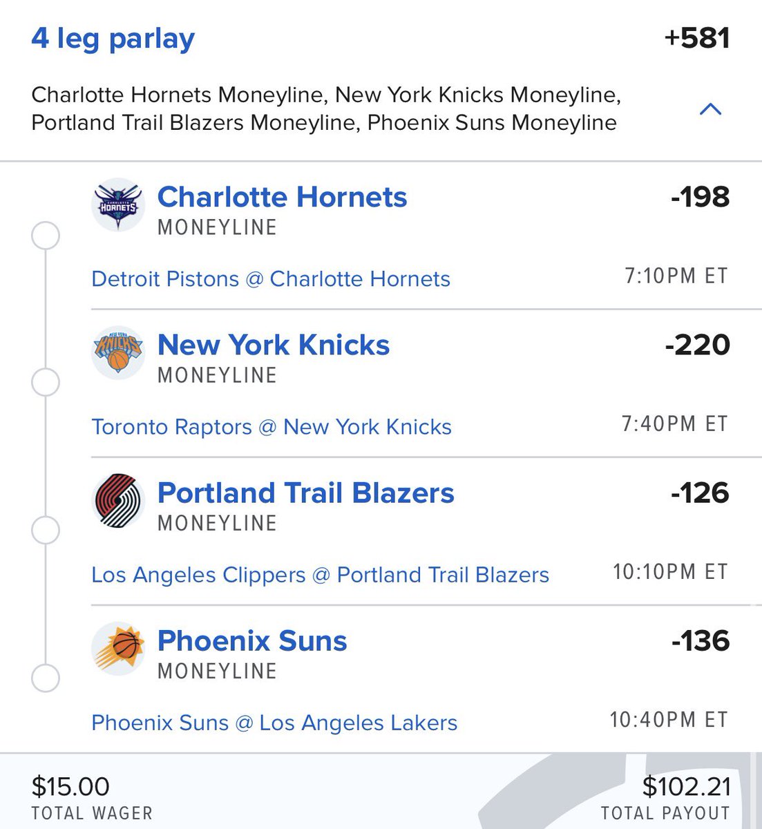 ParlaysProdigy's tweet image. NBA Friday

4 Winners. $15 to CASH $100.