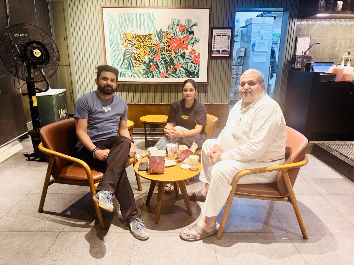 Before taking flight ✈️ for Jaipur enjoying Rawat Kachori with Cold Coffee at Starbucks, Aero Mall , Pune on 10.4.26 with Vishakha n Shivank.