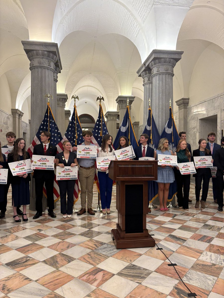 Karanoelle04's tweet photo. State and Turning Point officials pushing for Club America in every SC school, saying it’ll let students express their values. 

More on the news at 5 @wachfox https://t.co/3EAegkd4Ys