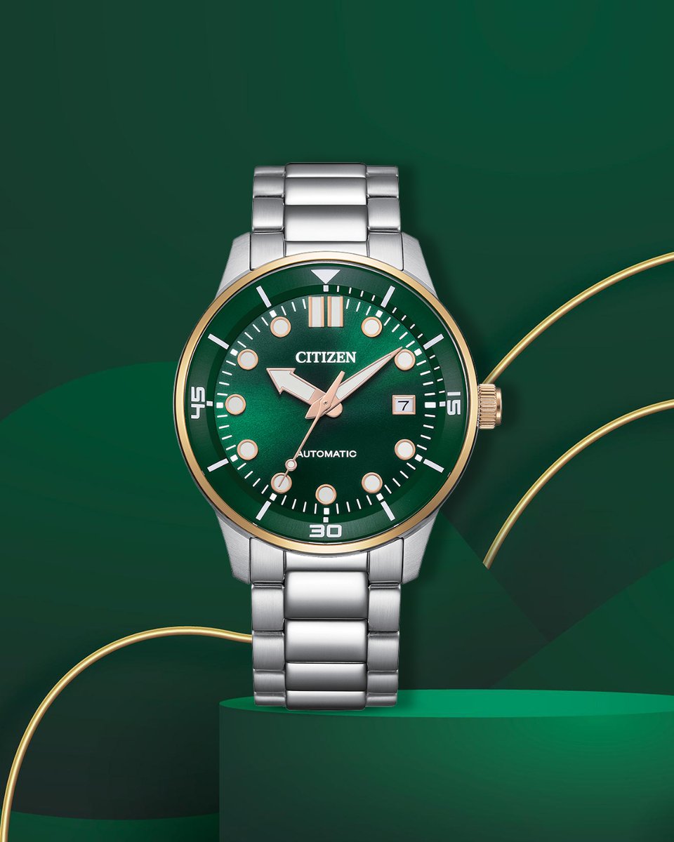 citizentimeph's tweet image. CITIZEN NJ0196-80X 40MM AUTOMATIC
GREEN DIAL WATCH
_____

– Date Display
– Green Dial
– Stainless Steel Strap &amp;amp; Case
– WR to 10 bar
– Case Size: 40mm
– Two-Tone, Gold Plating
– Crystal Glass
_____

For more details please visit:
citizen.com.ph/html/en/produc…

#CitizenWatch #Mechanical