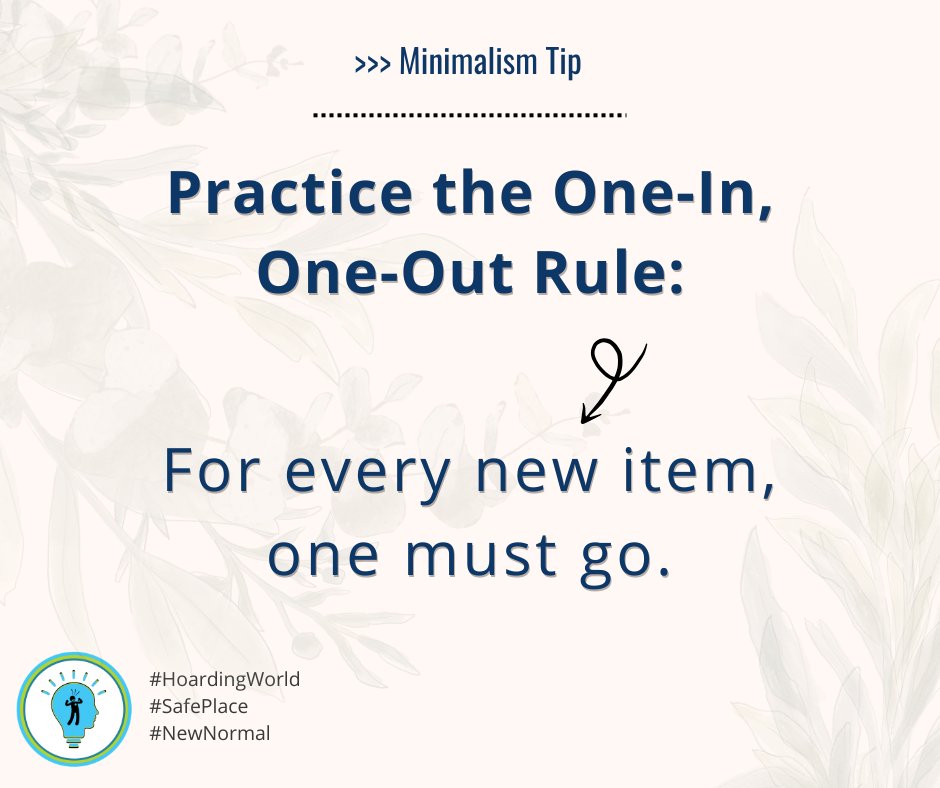 HoardingWorld's tweet image. Practice the One-In, One-Out Rule
For every new item that comes into your home, let one go.
It’s a simple habit that helps prevent clutter from building up and keeps your space balanced.
#OrganizeYourLife #HoardingWorld #AskAngelaBrown