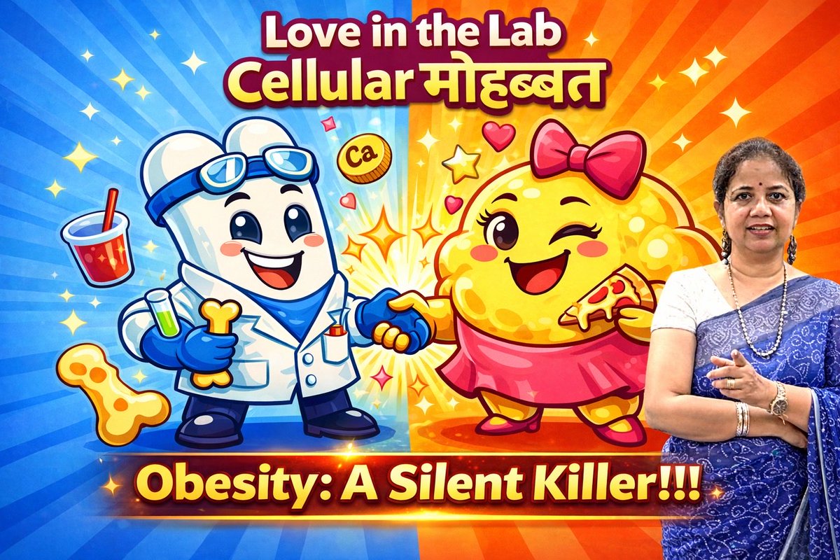 ritu_trivedi's tweet image. #science &amp;amp; #poetry 
Obesity is a silent killer.  मोटापा हड्डियों की cells को भी fat में convert करने लगता है। It weakens the #BONES &amp;amp; #joints . It leads to #fracture of bones.
Eat right keep your BMI in control….
youtu.be/lilGVRhmu9o?si…
