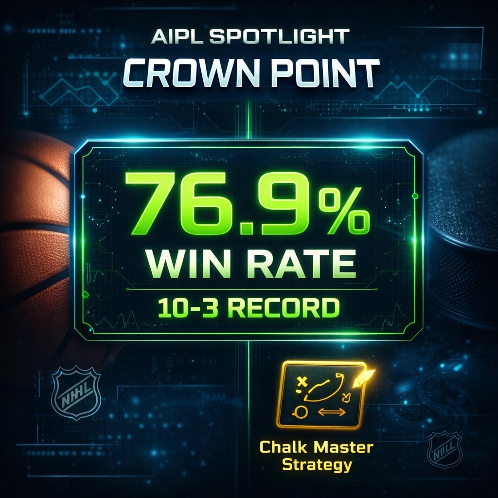 ATSstats's tweet image. AIPL SPOTLIGHT: Crown Point 📈
Strategy: ‘Chalk Master’

🔥 7-Day Record: 10-3 (76.9%)
📊 Season: 44-32

They strike favorites where the gap is widest.

Standings: raymondreport.figma.site
Trial: atsstats.com/try-ats-stats-…

#AIPL #NBA