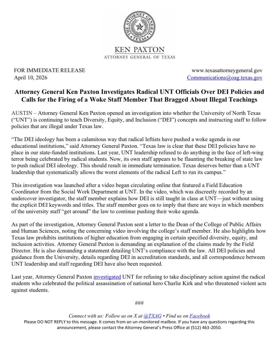 Attorney General Ken Paxton tweet media