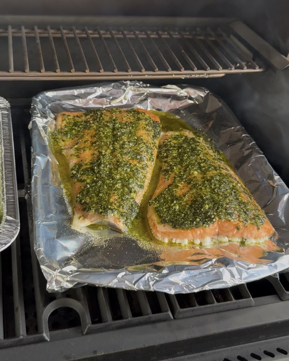DP_meat_friday's tweet photo. Dan Patrick Show Meat Friday  04/03/26 #dpshow #meatfriday #danpatrickshowmeatfriday #dpshowmeatfriday #dpshownewsletter #recteq

@dpshow @recteq_official

Recteq has recipes! 
Pesto Crusted Roasted Salmon
(Newsletter link does not work) https://t.co/KaK4UIB6G8