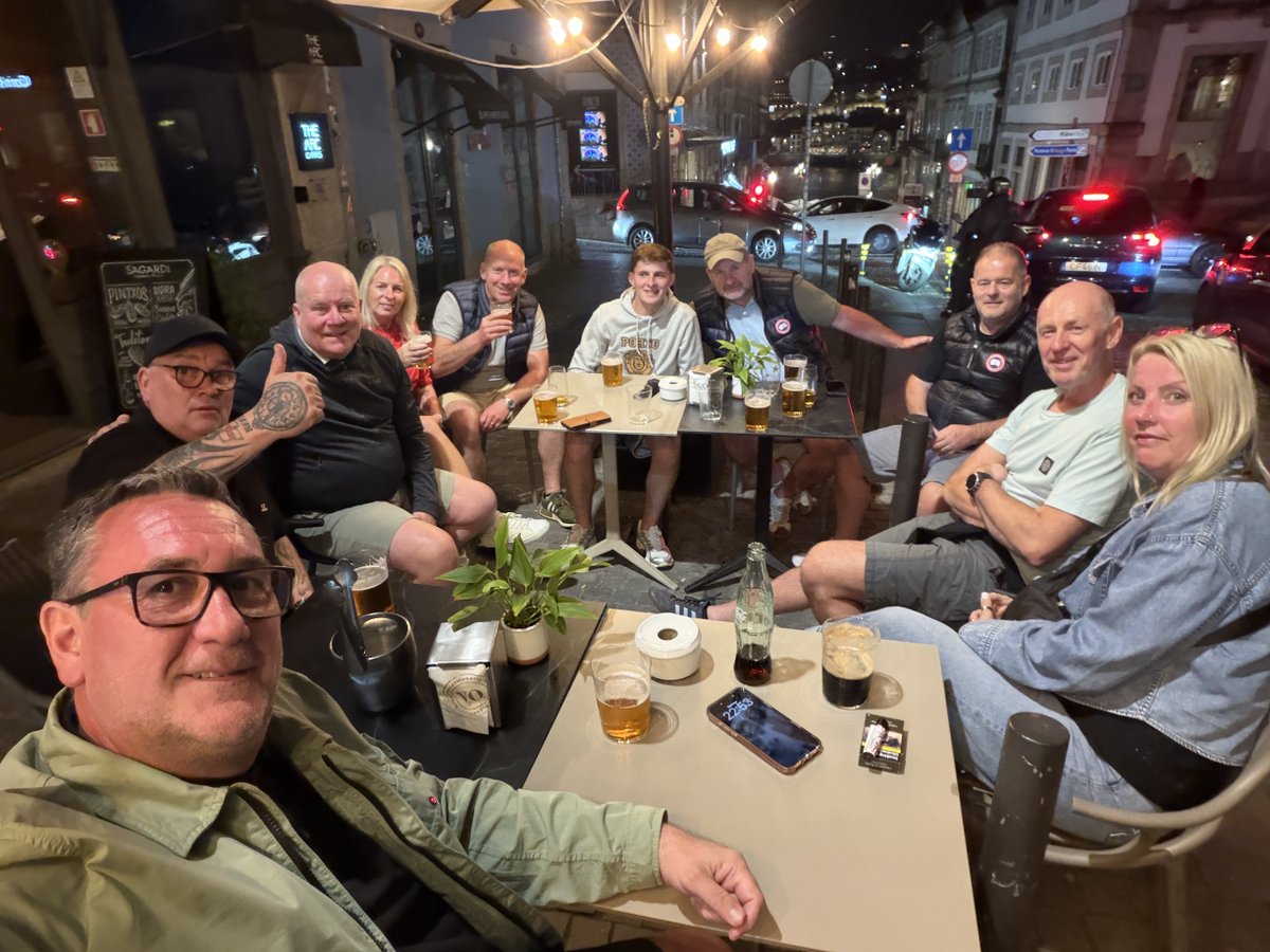 Sparkler44's tweet photo. Yesterday and today is a New Day 👍 @nffc what great hosts and place Porto is👍🍺☀️😎👏👏 https://t.co/rYFEd8cYAV