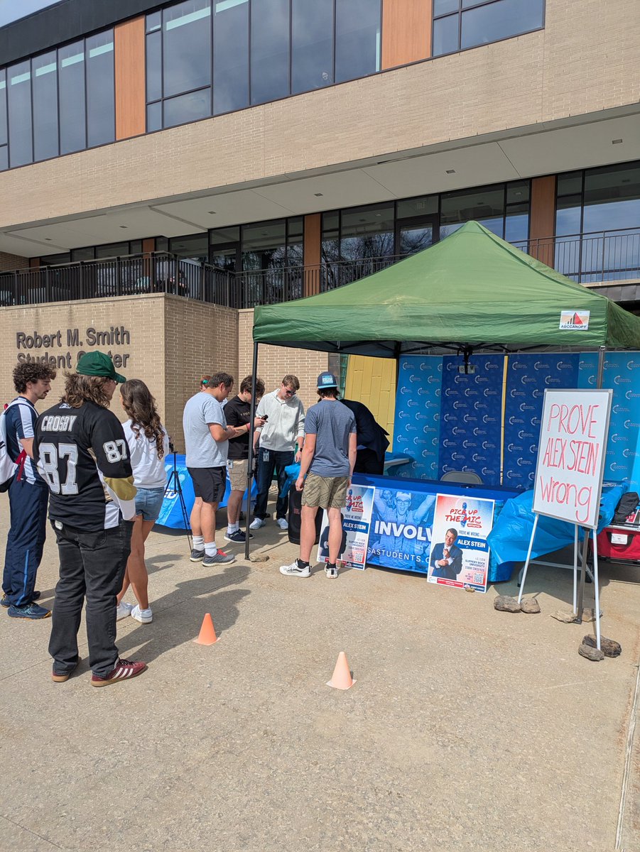 Alex Stein at Slippery Rock is about to be nuts! <a href="/TPUSA/">Turning Point USA</a> <a href="/tpusastudents/">TPUSA Students</a>