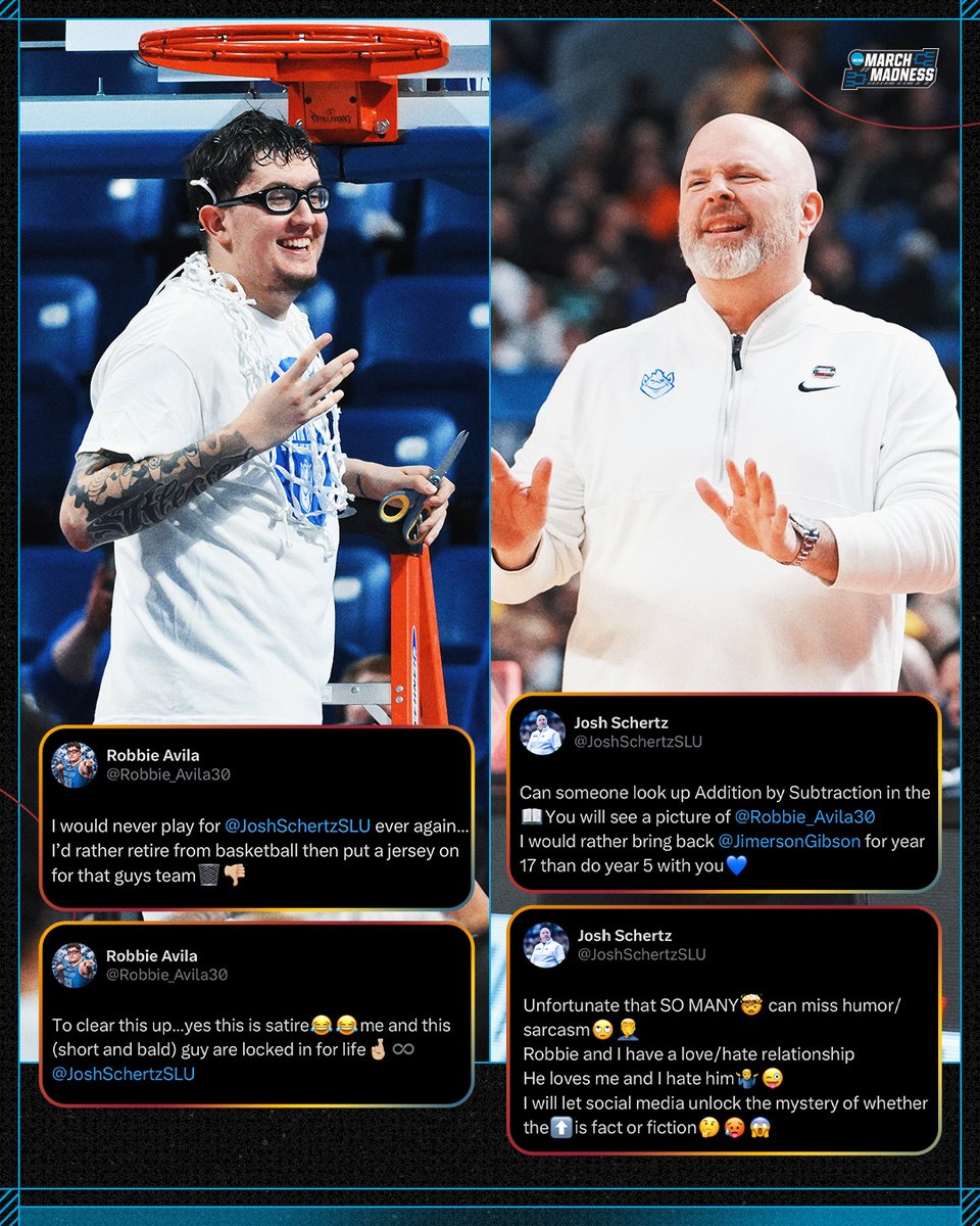 Robbie Avila and Josh Schertz shared a back-and-forth that many couldn't pick up as satire 💀

(via <a href="/Robbie_Avila30/">Robbie Avila</a>, <a href="/JoshSchertzSLU/">Josh Schertz</a>)