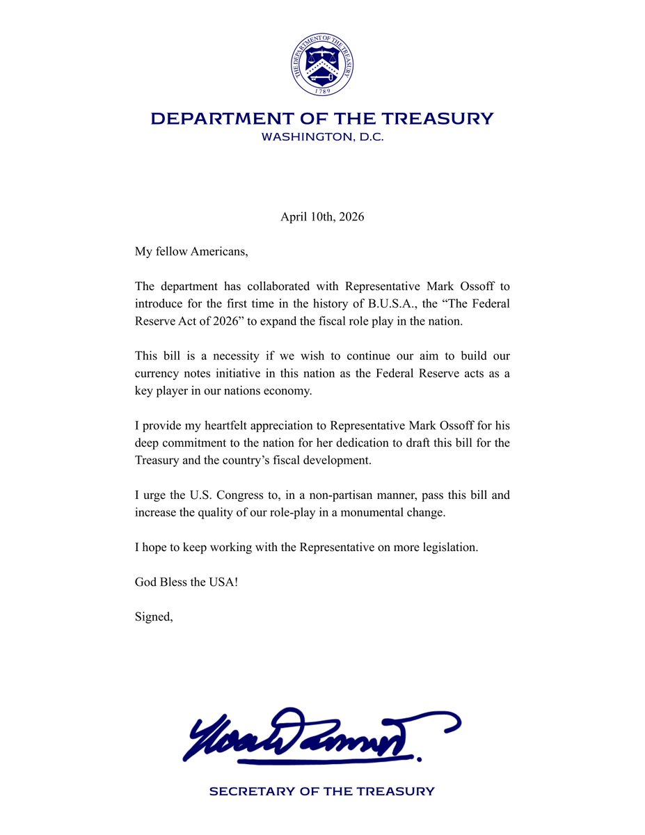 BUSA | Department of the Treasury tweet media