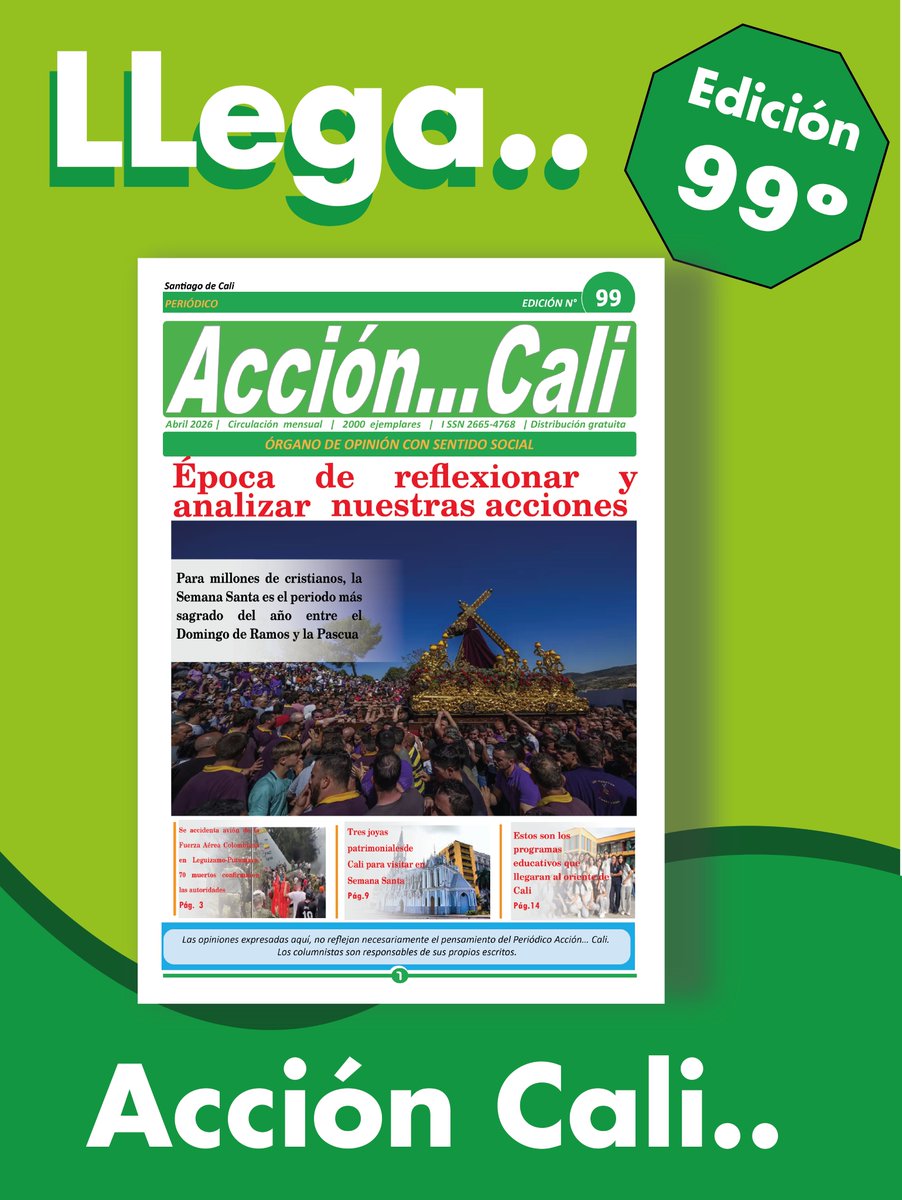 accion_cali's tweet photo. Noticias, Opiniones y Realidad local en un solo lugar.
Lee nuestra nueva edición y entérate de lo nuevo.

Periódico Digital:  https://t.co/PyEQPUG3YK https://t.co/6iQU6ClFpJ