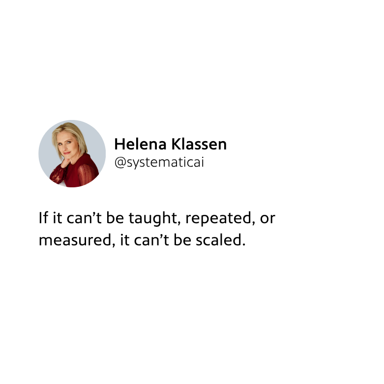systematic_ai's tweet photo. Scale is not about effort. It is about systems that run without you.

If it depends on you, it is not scalable yet.

Read more:
 https://t.co/kwwoCL75Vx

#BusinessGrowth #Scalability #EntrepreneurMindset #MarketingSystems https://t.co/Q8JcR7lje7