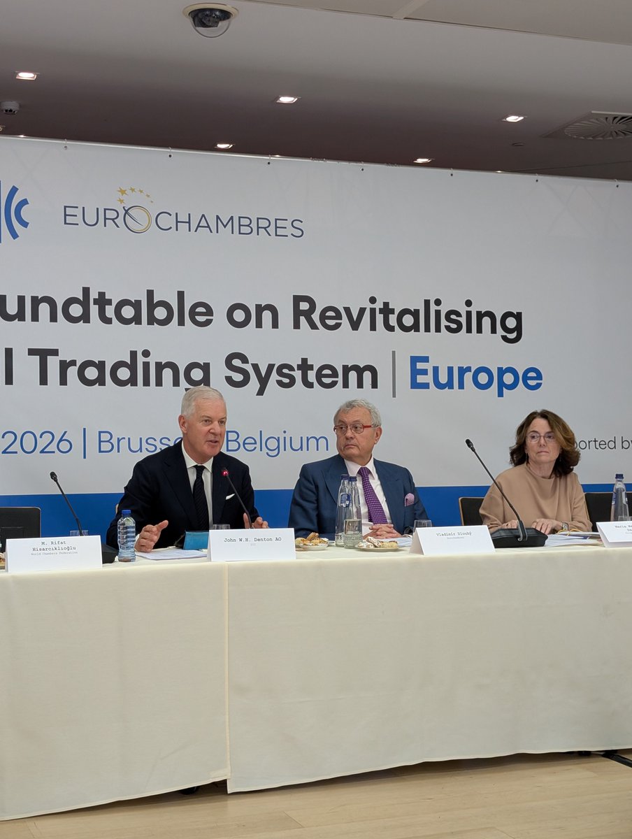 iccwbo's tweet image. The system that powers #globaltrade is being tested.

In Brussels this week, alongside @Eurochambres, we convened a high-level roundtable with Türkiye’s Minister of Trade Prof. Dr. Ömer Bolat. 

European policymakers, national chambers and business leaders explored how trade can