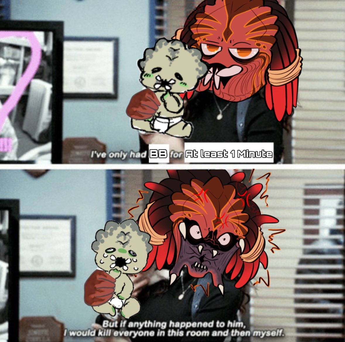 AndrewBustillo6's tweet image. I LOVE THIS LIL BB!😭😭😭

#Yautja / #YautjaOC / #meme