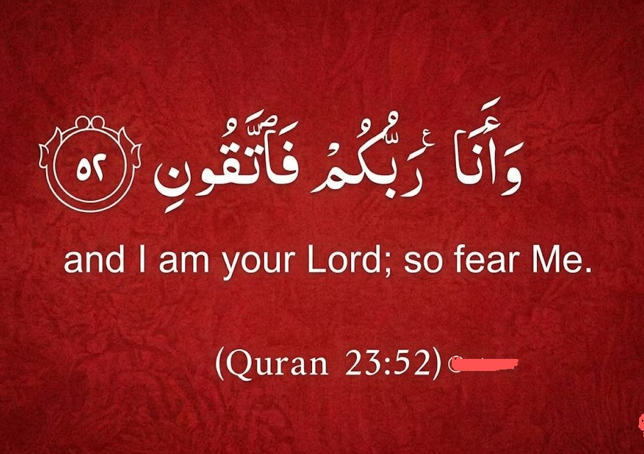 and I am your Lord; so fear Me.

(Quran 23:52)
