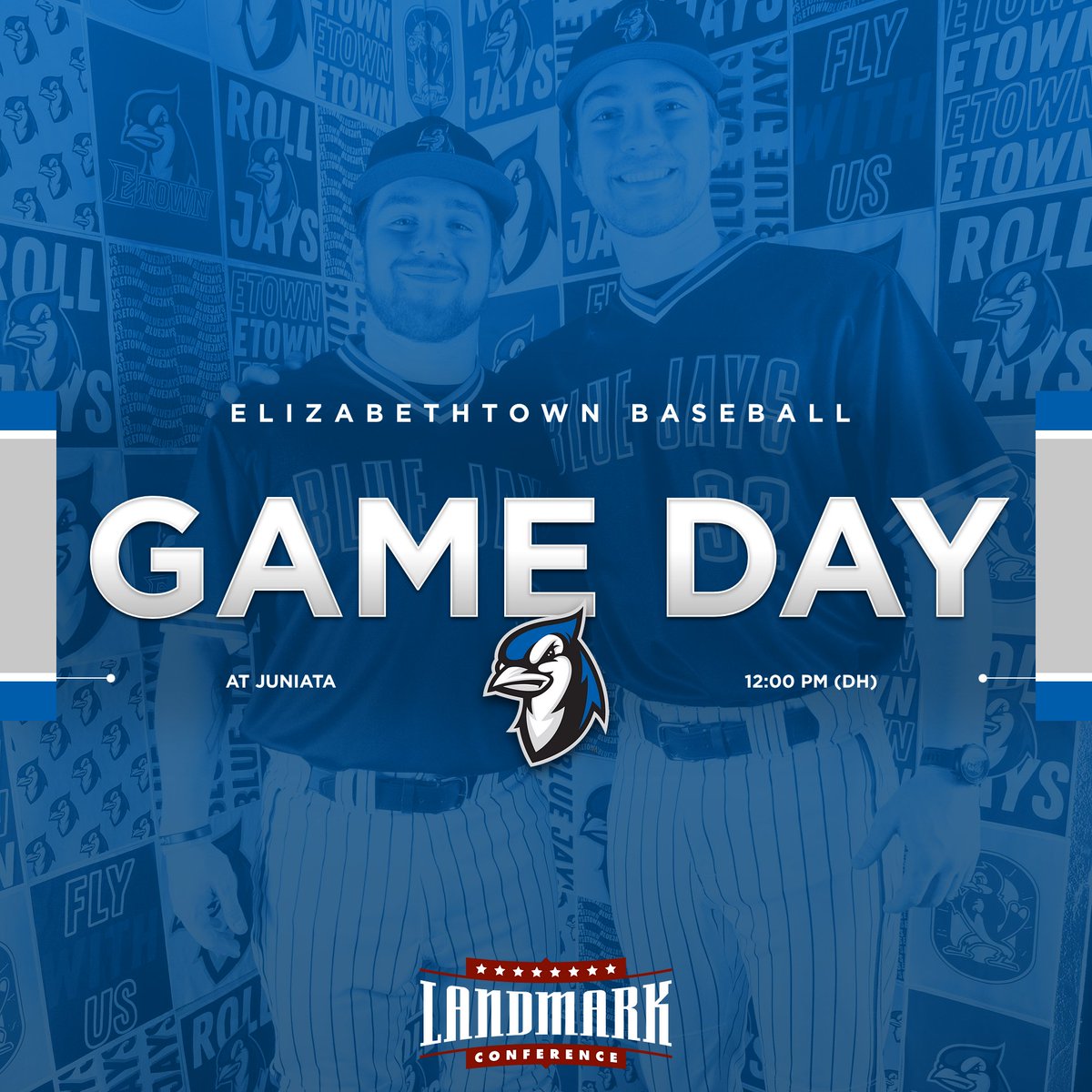 EtownBlueJays's tweet photo. BASE | Etown is on the road for a weekend conference series at Juniata!
β°: 12 PM (DH)
π: https://t.co/6p6lZjqDSX
π₯: https://t.co/3Ksw97CRxr on @FloCollegeBSB
#d3baseball #EtownExcellence #LandmarkBASE https://t.co/6jqMXeOjql