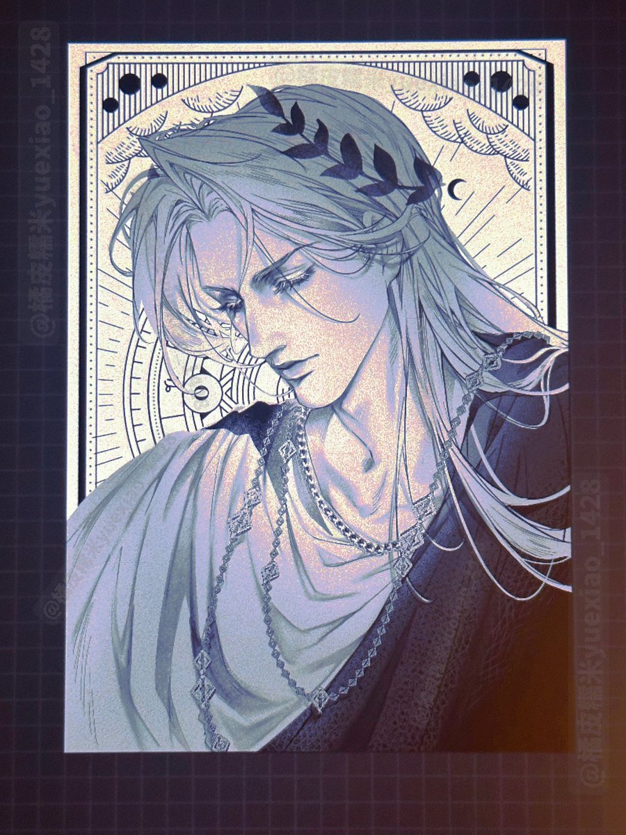 yuexiao_1428's tweet image. I'm going to paint a tarot card. 
This is the King card.
Cc Sephiroth