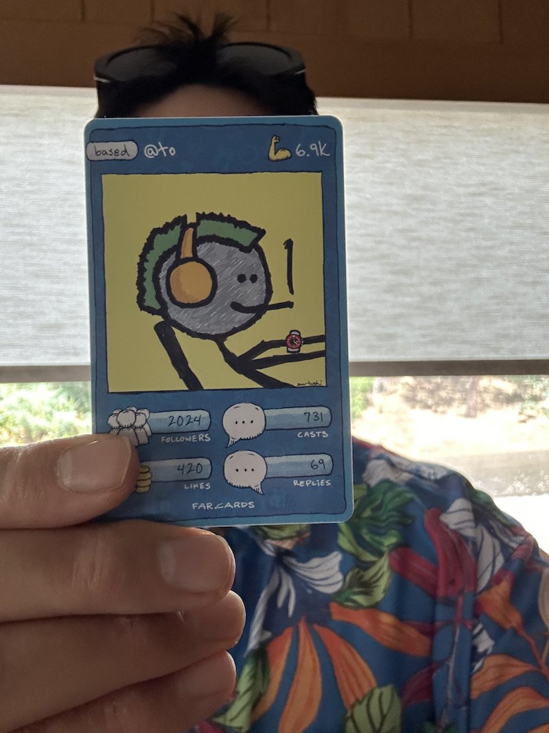 tonymfer's tweet photo. if you were at basecamp 001 you might remember based farcards — tap someone's card, instant farcaster connect. built by @undefined_mfer  , designed by @animatedmfers  , held together by @CryptoStatuette , those days were one of my best moments on crypto.  

two years later, Statuette is bringing NFC badges back for farcon-rome with undefined cooking again. seeing this come back to life hits different
 
tough times or not, this community keeps showing up — i hope farcon rome gives everyone the energy and connection they deserve