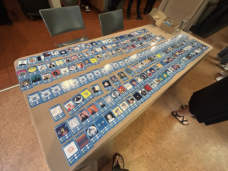tonymfer's tweet photo. if you were at basecamp 001 you might remember based farcards — tap someone's card, instant farcaster connect. built by @undefined_mfer  , designed by @animatedmfers  , held together by @CryptoStatuette , those days were one of my best moments on crypto.  

two years later, Statuette is bringing NFC badges back for farcon-rome with undefined cooking again. seeing this come back to life hits different
 
tough times or not, this community keeps showing up — i hope farcon rome gives everyone the energy and connection they deserve