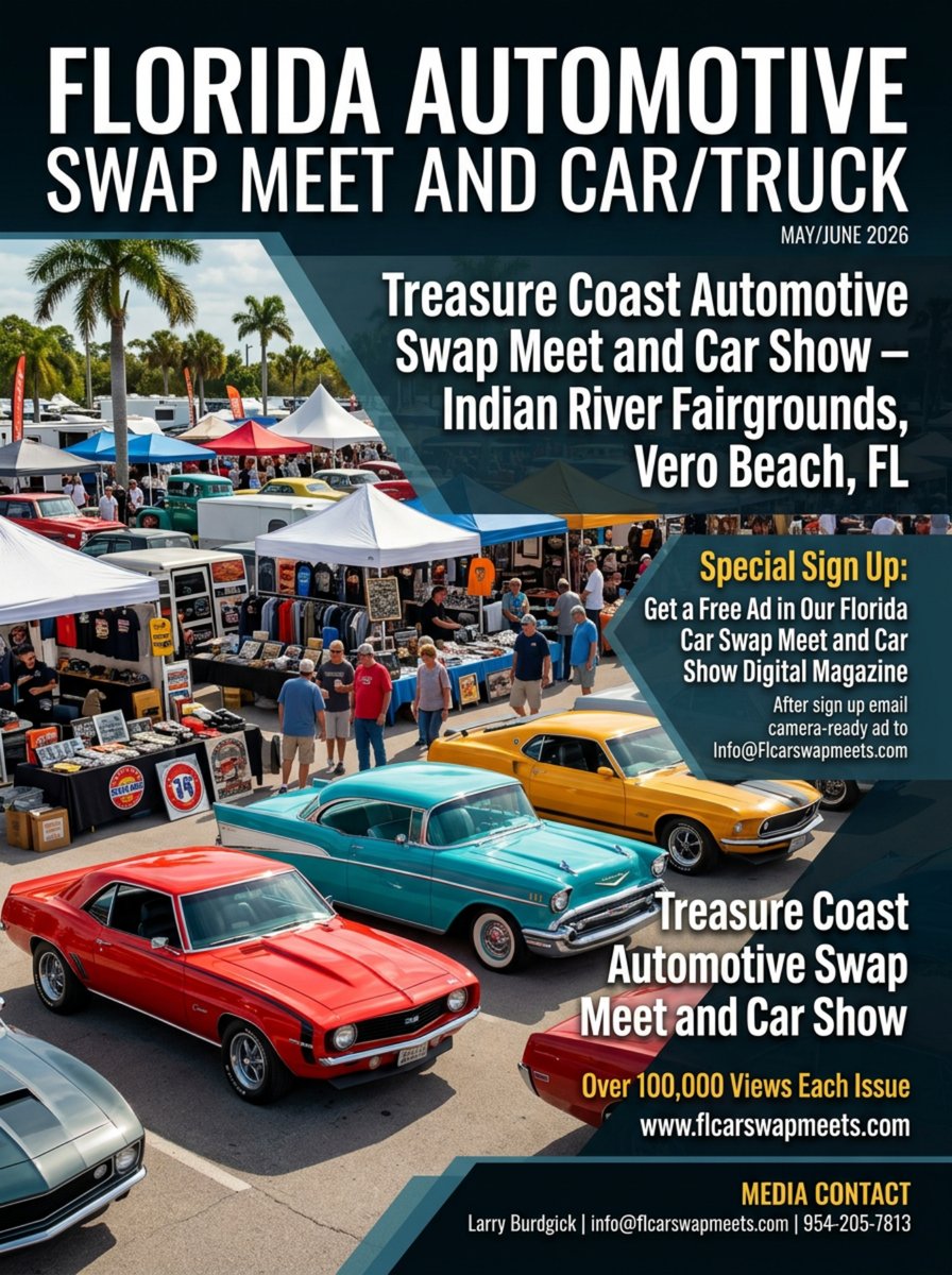 MarineFleaMkt's tweet image. Discover vibrant classic cars and lively tents at the Florida Automotive Swap Meet &amp;amp; Car Show. Join us at Indian River Fairgrounds and enjoy special digital magazine ad offers! info@flcarswapmeets.com #CarShow #ClassicCars #AutoSwap