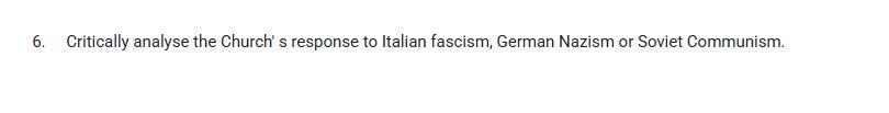 _josshhhh_'s tweet photo. Can anyone send me books or papers to read on the question I’ve attached below? Regarding the churches response to fascism. Need a lot of differing opinions for an essay I have to write.
Thank you and God bless https://t.co/sFKnjO615u