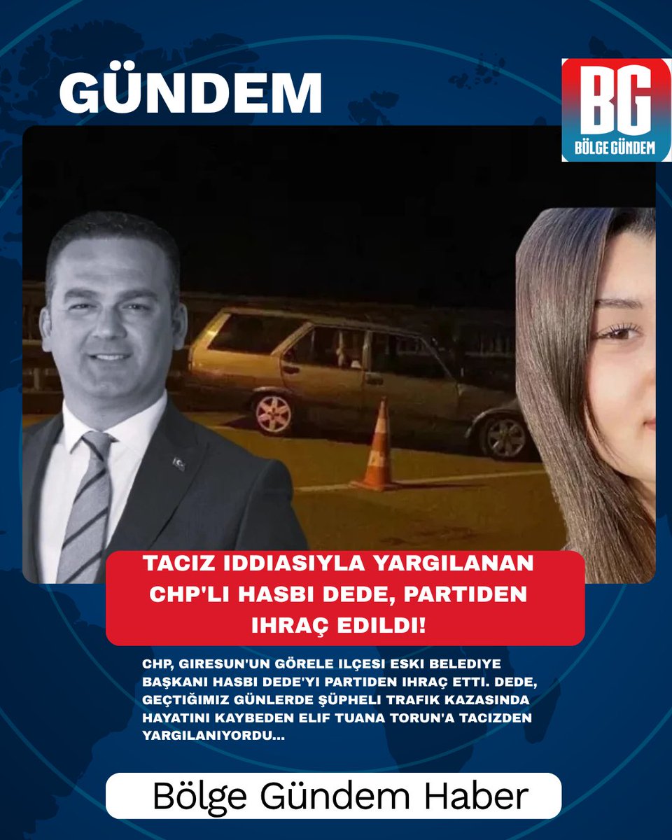 TRGndemhaber1's tweet image. Taciz iddiasıyla yargılanan CHP'li Hasbi Dede, partiden ihraç edildi! 
bolgegundem.com.tr/elif-tuana-tor…
#CHP #taciz #HasbiDede #giresun #görele #keşfet