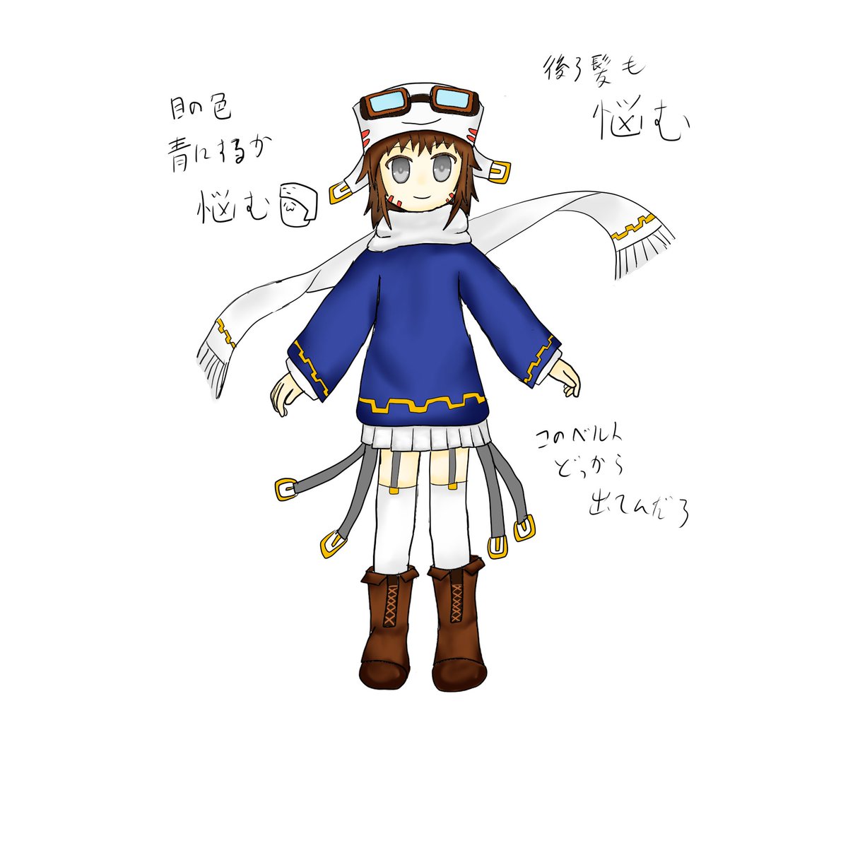 reukuraudo's tweet photo. 落書き_(:3 」∠)_
ガスト娘で描くとほとんどシロちゃんと色合いもかぶっちゃうからいっそ上着とスカートやマフラーの色逆にしちゃえばいいんじゃねえかってなってこうしてみた_(:3 」∠)_
ただほかに個性つけるにも悩みどころが多すぎる(ヽ''ω`) https://t.co/ixLwnz04s0