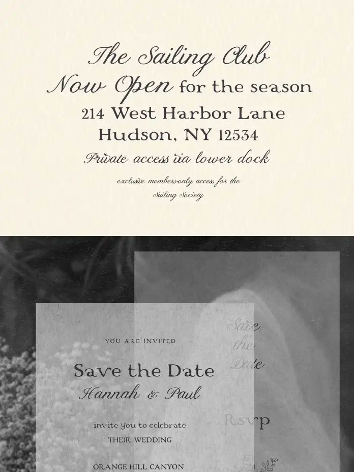 weandthecolor's tweet image. The Boathouse &amp;amp; Sailing Club Vintage Font Duo by Laras Wonderland: weandthecolor.com/the-boathouse-…

The Boathouse &amp;amp; Sailing Club font duo by Laras Wonderland pairs a vintage handwritten serif with an elegant calligraphy script.

#fonts #typography #design #graphicdesign #typefaces