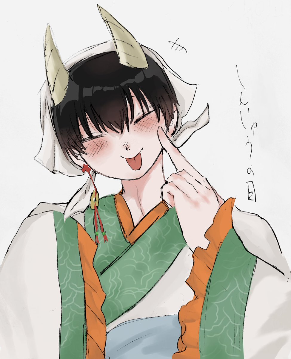 418_yen's tweet photo. お色を塗りました
いたずらっ子な御顔をなさっている吉兆の神様
 #神獣の日
（遅刻） https://t.co/352WWHX2PS