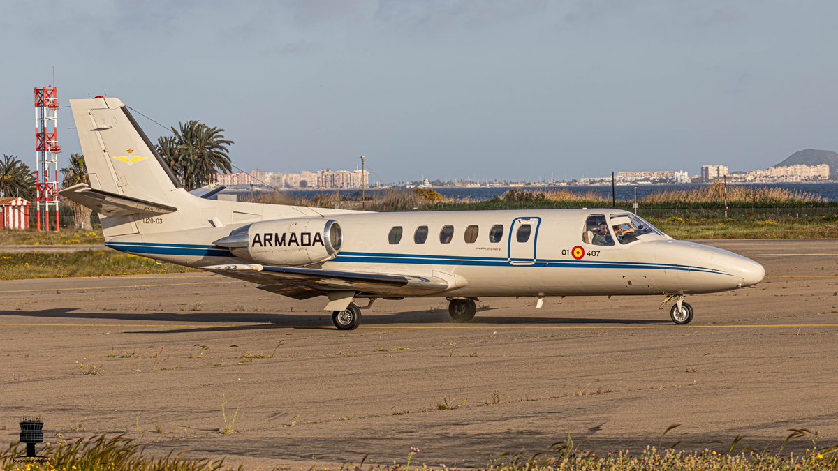 hugosspotter's tweet image. Numerosas visitas esta semana de este “Orca”, Cessna 550 Citation II de la 4ª Escuadrilla de la Flotilla de Aeronaves de la Armada, a la Base Aérea de San Javier. 
Imágenes de algunas sus tomas y despegues. #1

#Armada #Cessna #BASanJavier