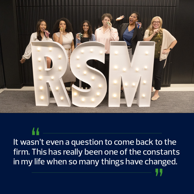 Hear from my colleague Melissa as she shares her story of returning to RSM because of the constant support to grow both personally and professionally. #GrowForwardatRSM rsm.buzz/41qDHZv