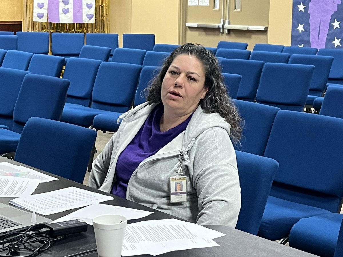 SanElizarioISD's tweet photo. @SanElizarioISD #SHAC subcommittee meeting to review the district’s child nutrition policies. Beautiful shades of purple in support of our Military Connected Families #PurpleUp https://t.co/Sr7jLhulGR